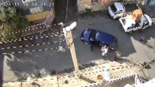 Küçük Muhammed Talhanın ağır yaralandığı kaza anı kamerada