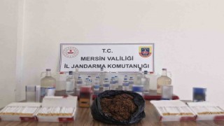 Mersinde kaçak makaron ve sahte içki ele geçirildi