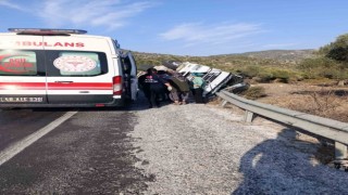 Milasta tır devrildi: 1 yaralı
