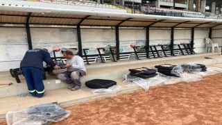 Nazilli Şehir Stadyumunda yenileme çalışması