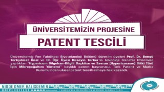 NÖHÜ Projesine Ulusal Patent Tescili