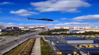 Penceresinin önünde gördüğü helikopterle şoke oldu