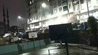 Rizede meydana gelen heyelan güvenlik kamerasına yansıdı