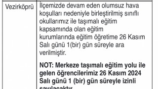 Samsunda eğitime kar engeli