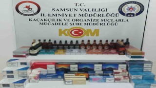Samsunda kaçak içki ve sigara ele geçirildi