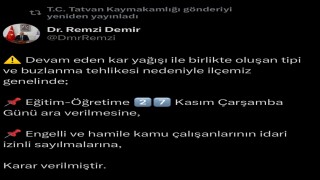 Tatvanda kar yağışı nedeniyle eğitime ara verildi