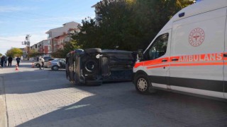 Tavşanlıda trafik kazası: Takla atan araçta burnu bile kanamadı