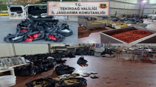 Tekirdağda kaçak tütün operasyonu: 3 milyonluk nargile tütünü ele geçirildi