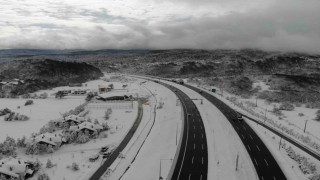 TEMin Bolu Dağı Tüneli geçişi havadan görüntülendi