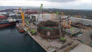 Türkiyede ilk kez inşa edilen balık çiftliğinin 700er tonluk son parçaları için dev operasyon
