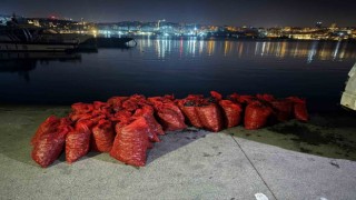 Üsküdarda 2 ton kaçak midye ele geçirildi