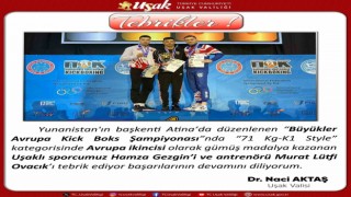 Vali Aktaştan Uşaklı sporcuya tebrik