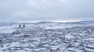 Yozgatta kar güzelliği drone ile görüntülendi