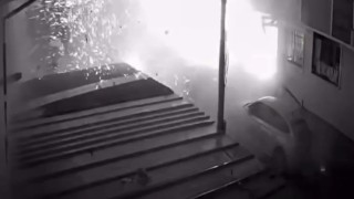 13 kişinin yaralandığı doğal gaz patlaması kamerada