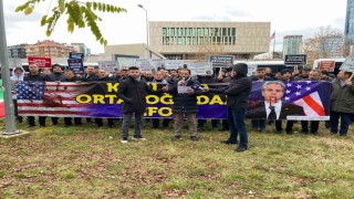 ABD Büyükelçiliği önünde Blinkene Filistin protestosu