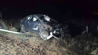 Amasyada otomobil tarlaya uçtu: 1 ölü
