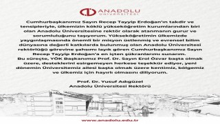 Anadolu Üniversitesi rektörlüğüne Prof. Dr. Yusuf Adıgüzel atandı