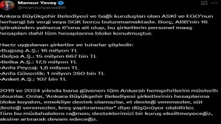 Ankara Büyükşehir Belediye Başkanı Yavaştan hesaplara bloke açıklaması