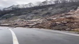Artvinde heyelan nedeniyle Hopa-Borçka karayolu ulaşıma kapandı