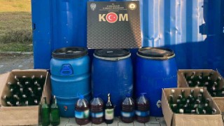 Aydında polis ekipleri 374 litre sahte içki ele geçirdi