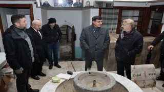 Başkan Kahveciden tarihi hamamlara inceleme