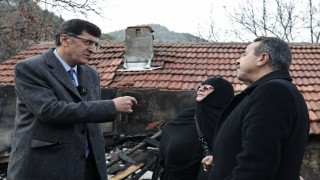 Başkan Kahveciden yangın mağduru vatandaşa destek sözü