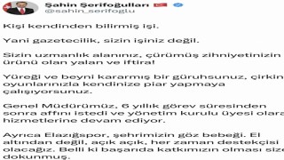 Başkan Şerifoğulları, “Genel müdürümüz, yönetim kurulu üyesi olarak hizmetlerine devam ediyor”
