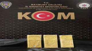 Bayburtta 10 milyon lira değerinde 3 külçe altın ele geçirildi