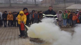 Bozüyükte ilk ve ortaokul öğrencilerine yangın eğitimi
