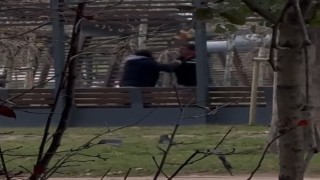 Bu kez erkeğe şiddet kamerada