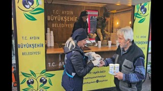 Büyükşehirden Nazillide sıcak çorba ikramı