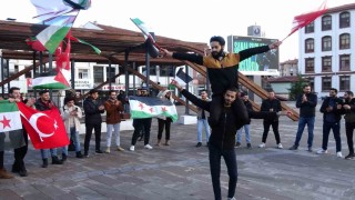Esed rejimi çöktü, Kütahyada Suriyeliler kutlama yaptı