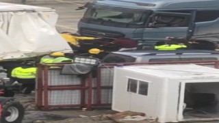 Esenyurtta tır sürücüleri arasında yol vermeme tartışması çıktı