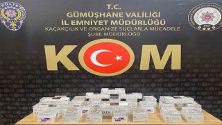 Gümüşhanede kaçak tütünle doldurulmuş 6 bin 450 adet dolu makaron ele geçirildi