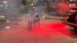 Iğdırda asmalı çöp kovaları yandı, olayla ilgili soruşturma başlatıldı