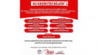 Kadirli’de Su Kesintisi Uyarısı