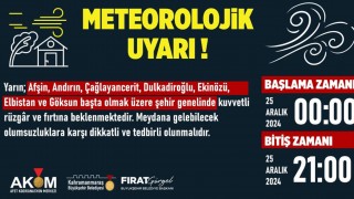 Kahramanmaraş'ta Kuvvetli Rüzgâr ve Fırtına Uyarısı