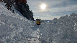 Kar nedeniyle ulaşıma kapanan Artvinin Macahel Geçidinde yol açma çalışmaları 10 gündür devam ediyor