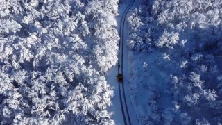 Karabükte kar manzaraları dronla görüntülendi