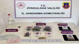 Karadeniz Ereğlide uyuşturucu ve sahte alkol ele geçirildi