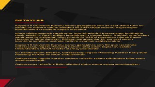 Kayserispor - Galatasaray maçı bilet fiyatları belli oldu