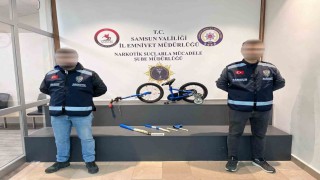 Kesilen bisikletin içinden uyuşturucu çıktı : 2 gözaltı