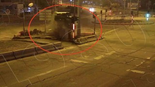 Kırıkkaledeki trafik kazaları kamerada