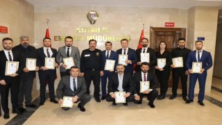 Kütahyada emniyet personeline başarı belgeleri takdim edildi