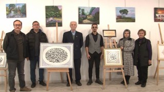 Kütahyada karma sergi sanatseverlerle buluştu