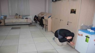 Öğrenci yurdunda deprem ve yangın tatbikatı