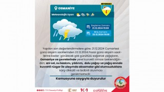 Osmaniye ve Çevresi İçin Kuvvetli Yağış Uyarısı