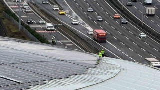 RAMS Parktaki güneş enerji panellerinin bakım çalışmaları görüntülendi