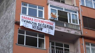 Rizede kamulaştırma bedeline pankartlı tepki