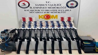 Samsunda çok sayıda ruhsatsız tüfek ve kaçak makaron operasyonu